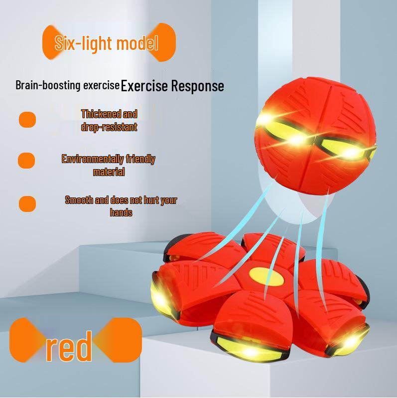 Magic Flying Saucer Ball: Deformable Outdoor Stomp Toy with Lights for Kids