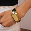 Weite Öffnung Metall Armreifen Gold Silber Farbe Übertriebenes Armband Breiter Unregelmäßiger Armreif Geschenk