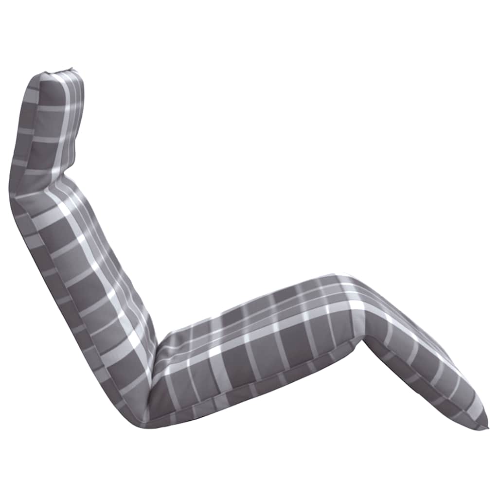 Folding Sun Lounger Grey Checkered Pattern 175 X 54 X 8.5 Cm Oxford Fabric