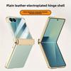 For Samsung Galaxy Z Flip 7 6 Flip7 Flip6 Phone Case with Screen Protector & Hinge Protection PU Leather Plating Frame Cover