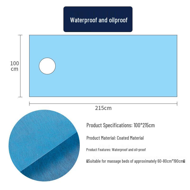 MDNG Disposable Waterproof Massage Table Sheet with Face Hole
