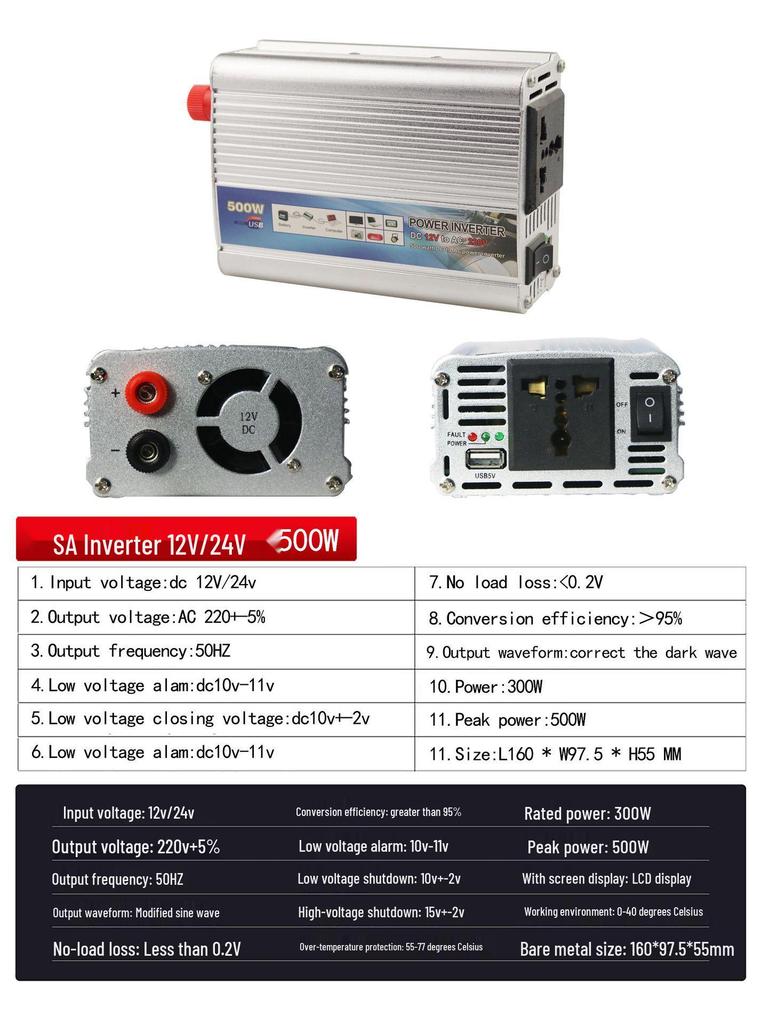 Invertor Auto Multi-Watt 12V/24V la 220V - Convertor 1000W/1500W/2000W
