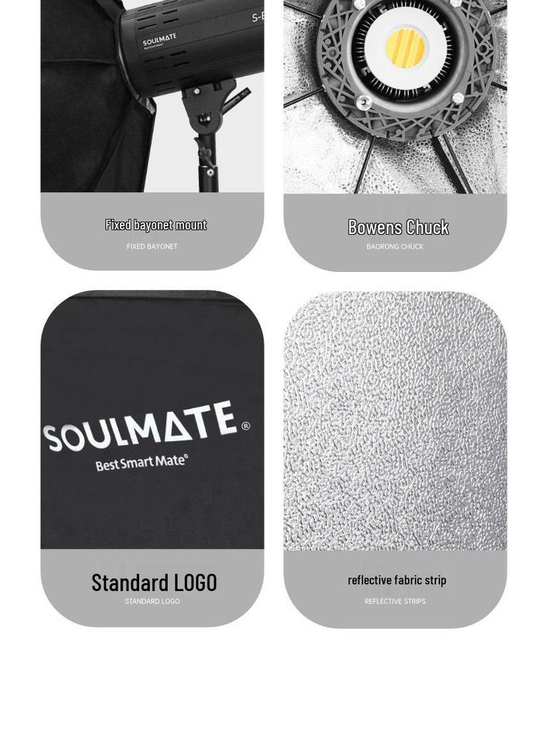 Charming SOULMATE 95cm Octagonal Softbox Diffuser for Flash Lighting