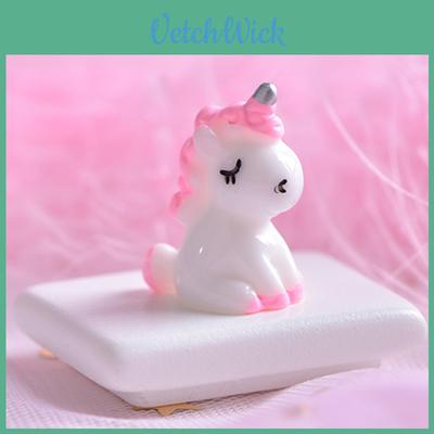 Adorable Mini Unicorn Figurines Resin Craft Colorful Cartoon Style Perfect For Fairy Gardens