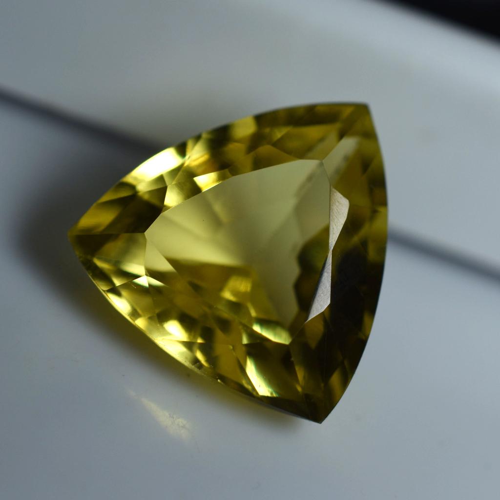 Yellow Sapphire Trillion Cut 8.45 Carat Natural Rare Loose Gemstone