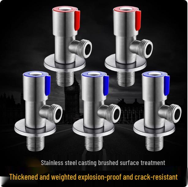Explosion-Proof Stainless Steel Angle Valve for Hot/Cold Water - Ideal for Kitchens, Bathrooms, and Washing Machines