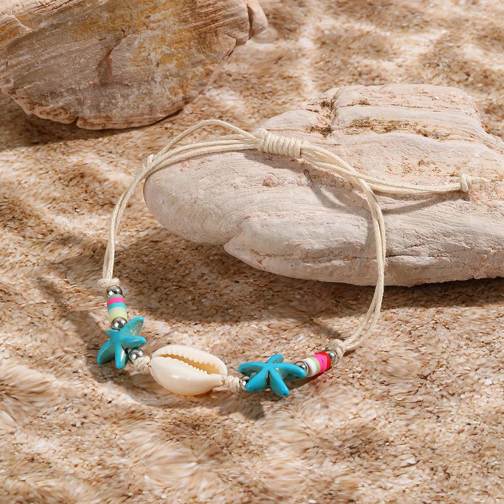 Bohemian Braided Knotted Bracelet Ocean Series Woven Natural Shell Starfish Bracelet