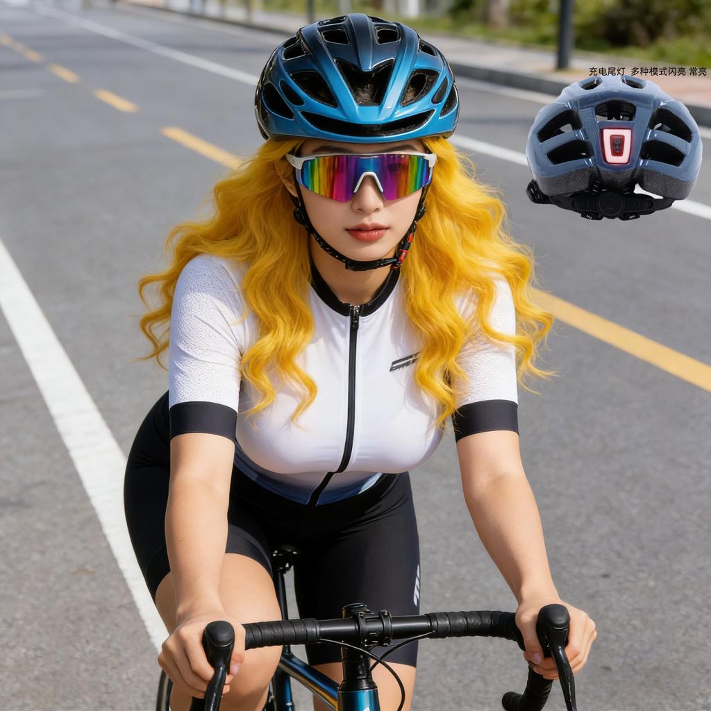 Bicycle Helmet Unisex Summer Mountain Bike Road Bike Balance Bike Breathable Shock-Absorbing Safety Sport USB Light