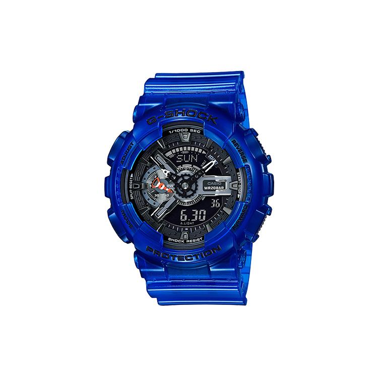 CASIO Quartz Movement Resin Strap Watch Men s Watches Black Dial GA-110CR-2A Blue Strap