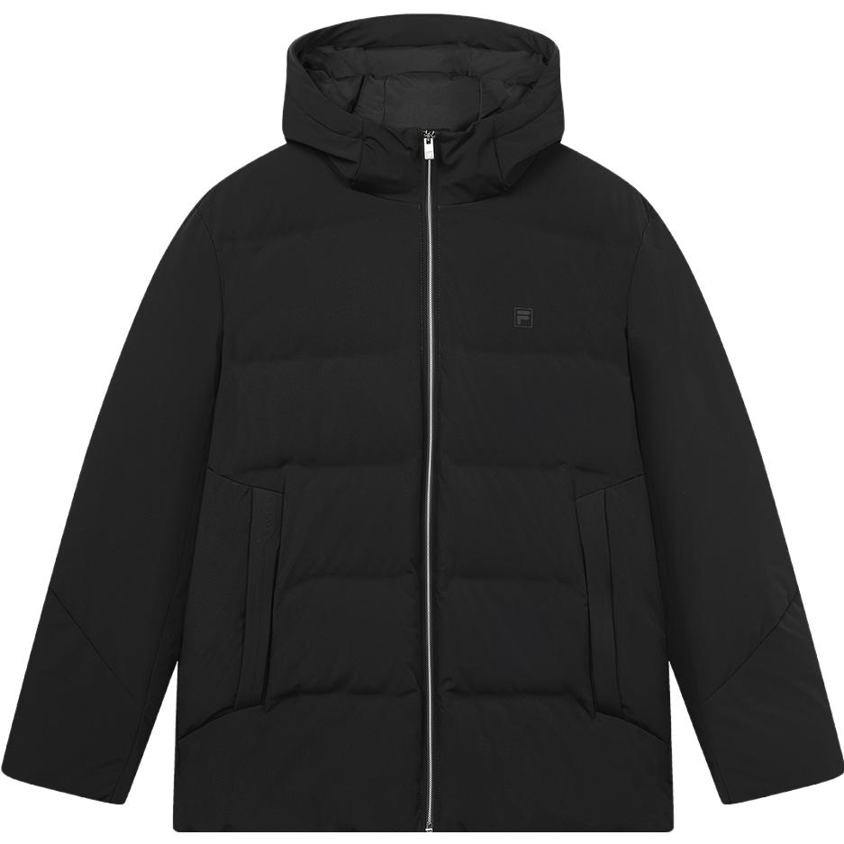 Fila Casual Warm Mid-Length Down Jacket Men Outerwear Black F11M342908F-BK