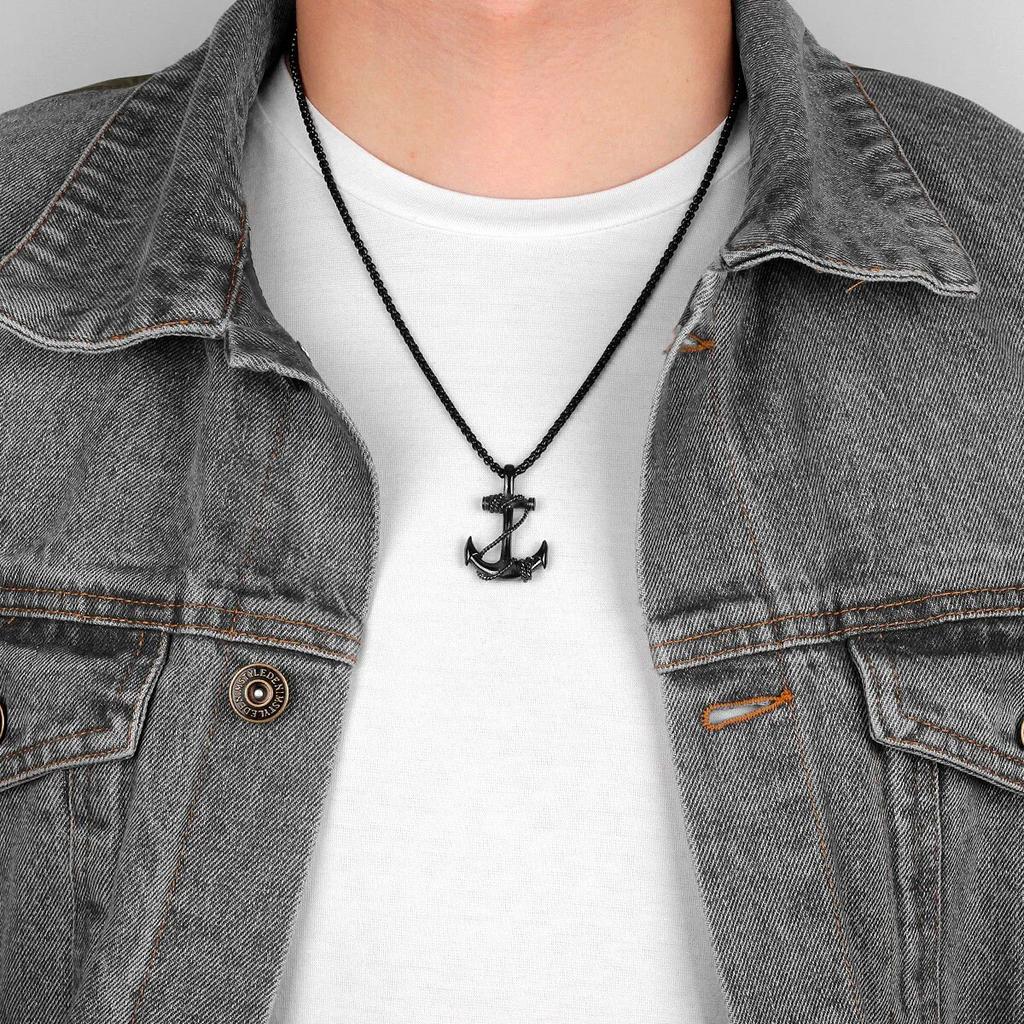 Edelstahl Meer Anker Sailor Mann Männer Halsketten Kette Anhänger Punk Rock Hip Hop Einzigartige für Männliche Junge Mode Schmuck geschenk