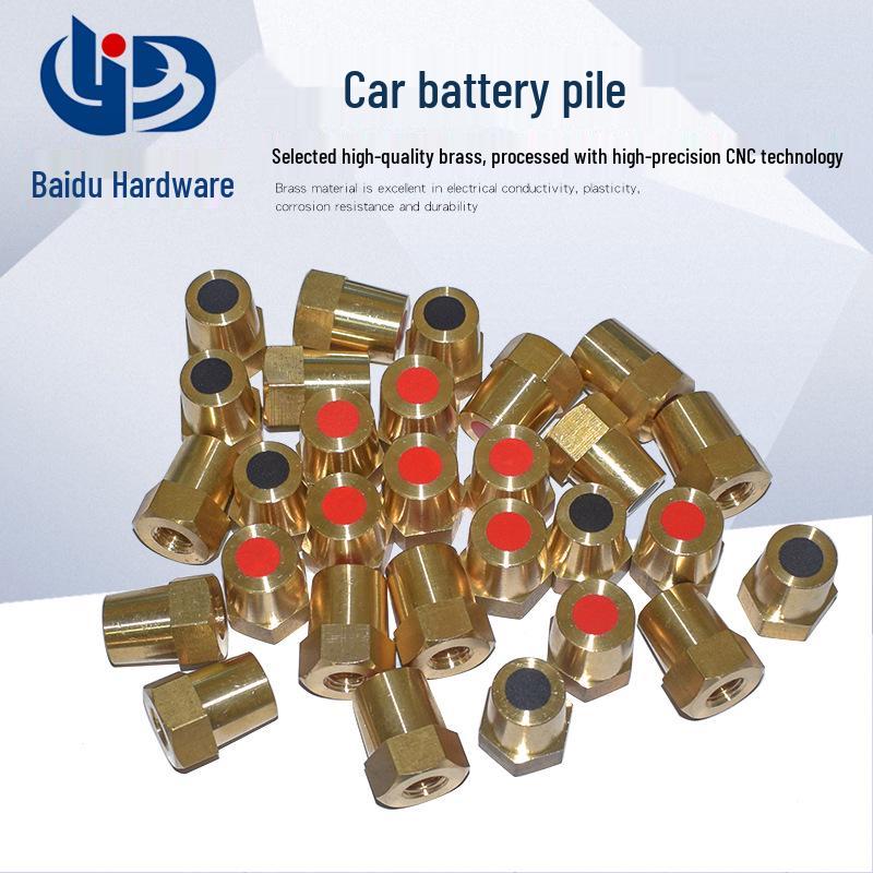 Brass Internal Thread Battery Terminal Connector for Car Battery Modifications (M6/M8/M10)