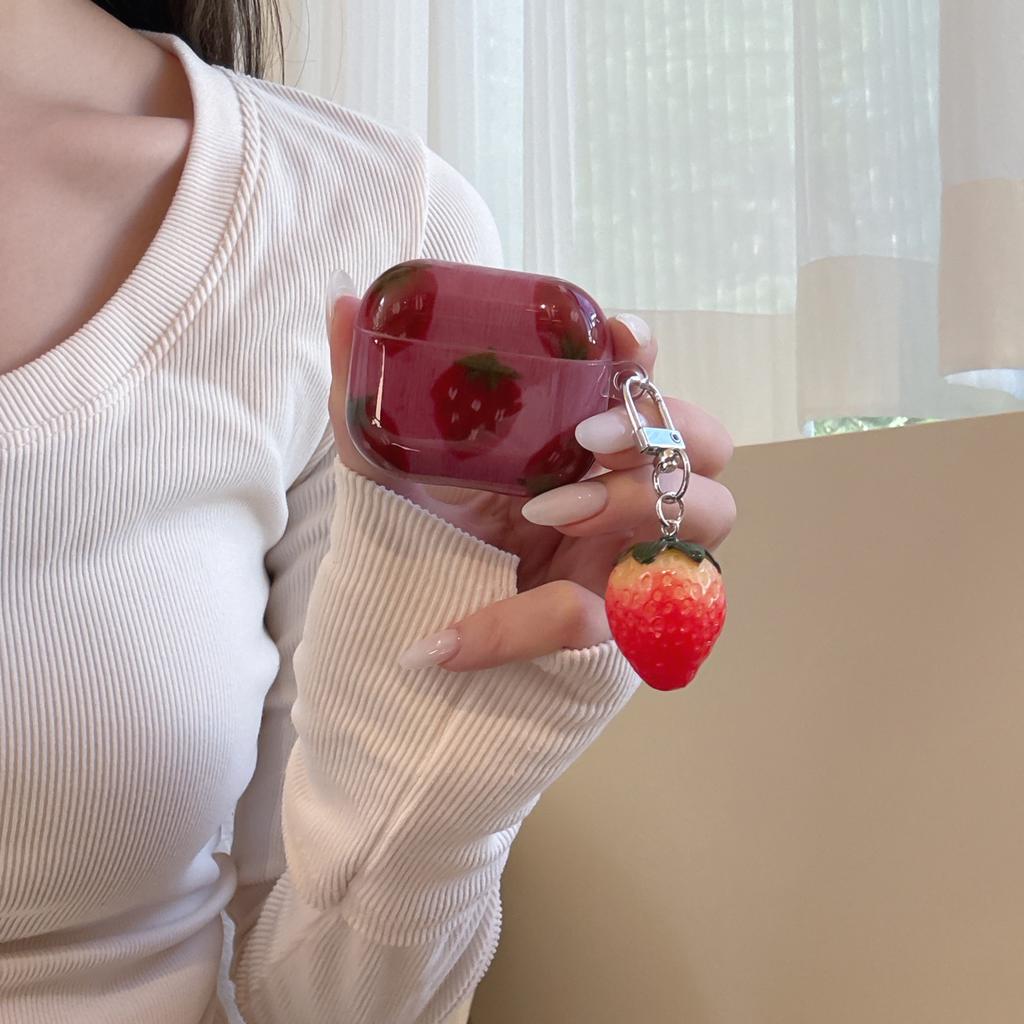 Simple strawberry case suitable for Apple AirPods Pro 1 earphone protective case 1 Pro 3rd generation Apple Wireless Bluetooth 1