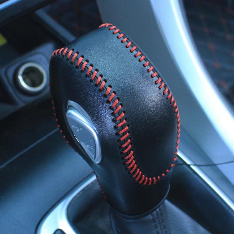 Für Ford EcoSport Escape Fusion C-Max Auto Kunstleder Kohlefaser Schalthebelknauf Abdeckung