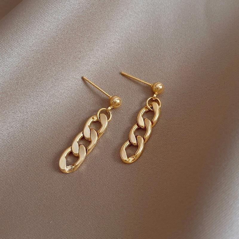 European and American Personality Simple Chain Earrings Women's Light Luxury Niche High-end Hot-selling Versatile Tide Earrings
