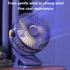 Small Fan 5-Speed Adjustable & 3-Mode Night Light USB Rechargeable Mini Fan for Outdoor 360° Rotatable Clip/Stand/Hang Design