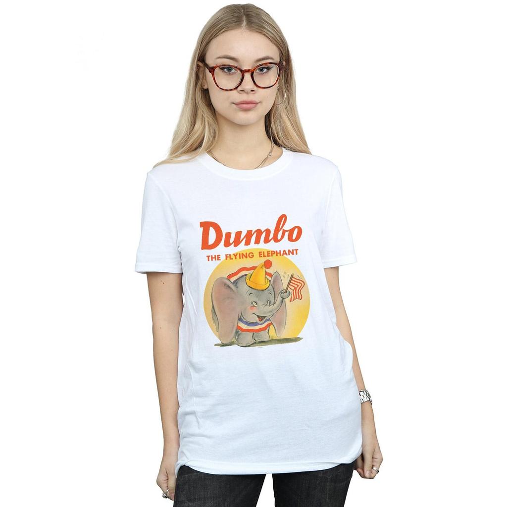 Disney Womens/Ladies Dumbo Flying Elephant Cotton Boyfriend T-Shirt