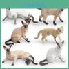 Siamese Cat Animal Model Pvc Toy For Kids Educational Desk Decor