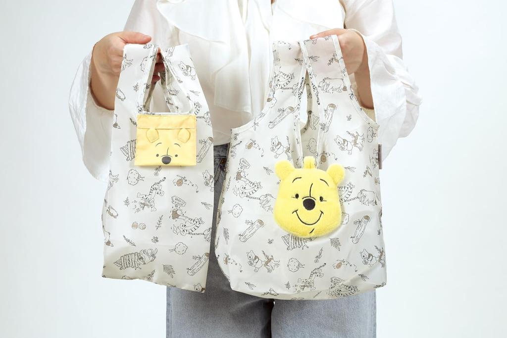 Skater Foldable Eco Disney Winnie the Pooh KFB1 Bag, Pocketable, Vertical, Design,