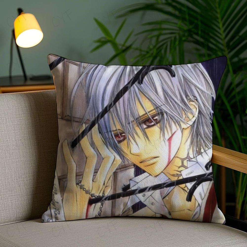 Vampire Knight Anime Pillow Case Anti-Dustmite Pillowcase Invisible Zipper Silky Short Plush Sofa Cushion Cover