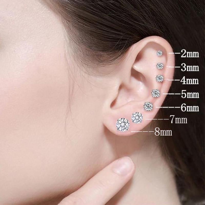 1 Paar Edelstahl Kristalle Ohrstecker für Männer Frauen Nicht verblassen Ohrringe Schmuck