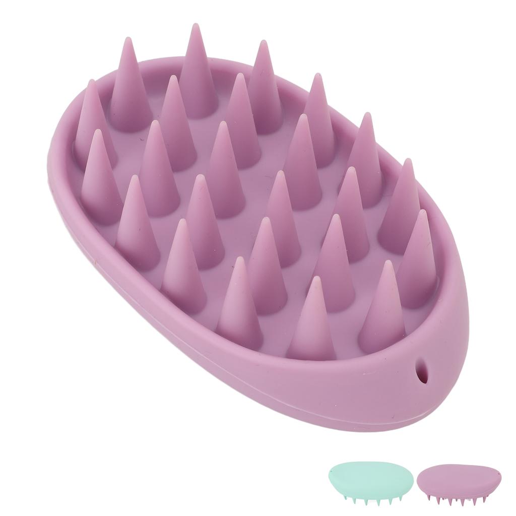 3pcs Oval Shape Hair Brush Silicone Elastic Wide Teeth Shampoo Brush for Hair Washing Cleaning