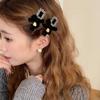 2Pcs Sweet Bow Rhinestone Hair Clips Girls Kawaii Cute Headwear Velvet Bowknot Duckbill Clips Kids Sided Clips Bangs Hairpin