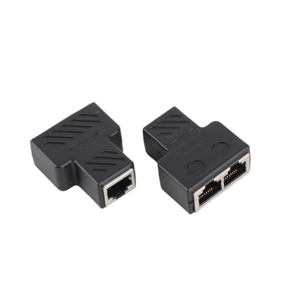 2PCS 3.5MM Male 3‑channel Network RJ45 8‑core Jack Splitter Adapter POE Network Distributor