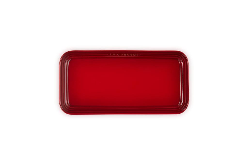 Le Creuset Léger Rectangular Plate, 25cm, Cherry Red, Heat and Cold Resistant, Microwave, Oven, and Dishwasher Safe, Ideal for Grilled Fish and