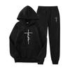 Couple's outfit solid color printed hoodie sports loose hoodie can be used as a logo, European and American casual sweatshirt