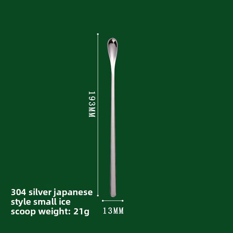 1PC Stainless Steel Long-handled Stirring Spoon, Japanese Thickened Matte Coffee Spoon, Bar Dessert Ice Spoon
