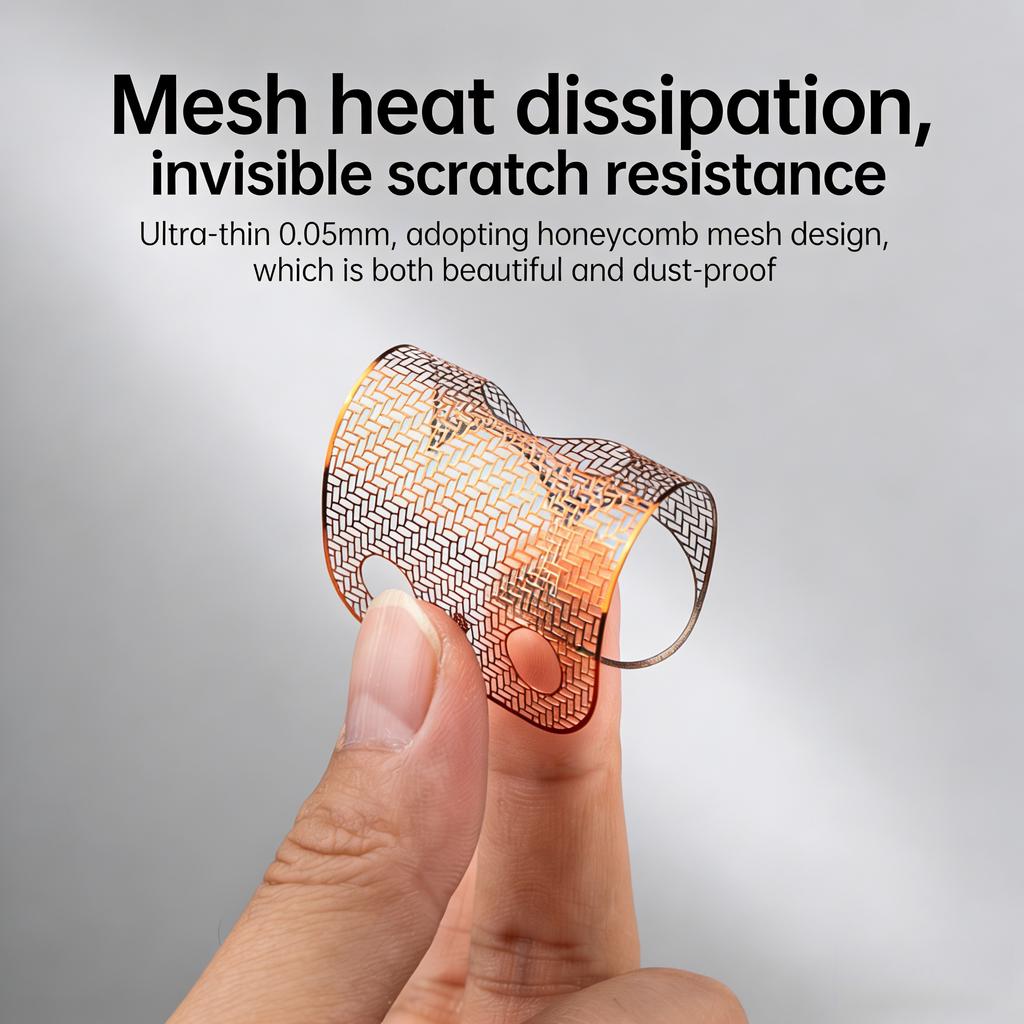 Ultra-thin Slim Invisible Full-cover Integrated Dustproof Net for IPhone 17Pro Max17Pro Mesh Heat-dissipation Metal Base Sticker