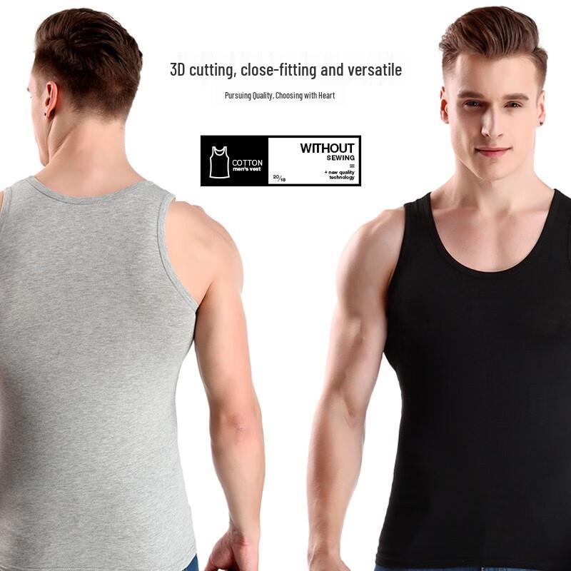 Men's All-Season Pure Cotton Tank Top Casual Undershirt