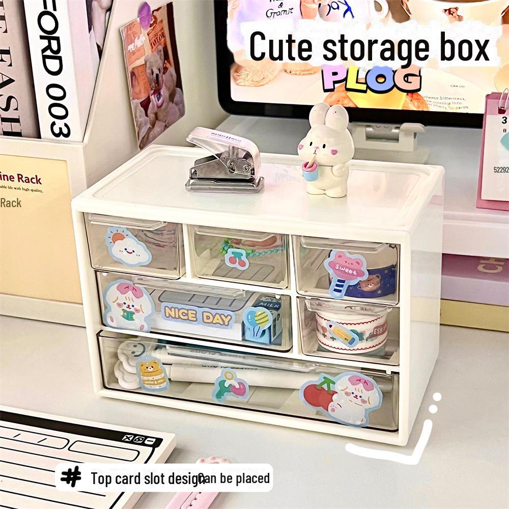 «Шестисекционный ящик для хранения большой емкости»: Новый стиль для блокнотов, косметики и канцелярских принадлежностей с ящиками Jump Color Drawers