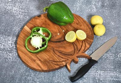 Tomato Shaped Wood Cutting Board for Kitchen, Charcuterie Boards, Wooden Serving Platter for Cheese, Decorative Chopping Boards