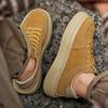 Men's winter new high-end board shoes, lightweight thick-soled shock-absorbing microfiber leather sports shoes, trendy versatile casual shoes