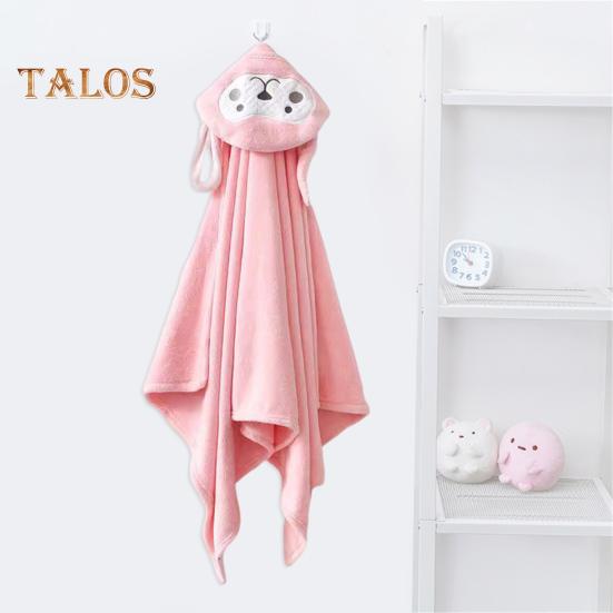 Asciugamano con Cappuccio per Bambino Abito da Bagno Assorbente con Bottoni Mantello Animale Cartone Animato Velluto di Corallo per Bambine Bambini Neonati Uso Domestico Piscina
