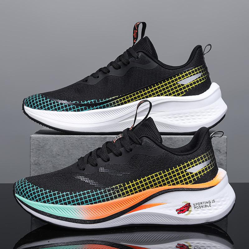 Running Shoes, Sports Shoes, Racing Shock Absorption, Ultra-light Running Shoes, Boys and Teenagers, Students, Carbon Board Racing, Breathable, Fly-w