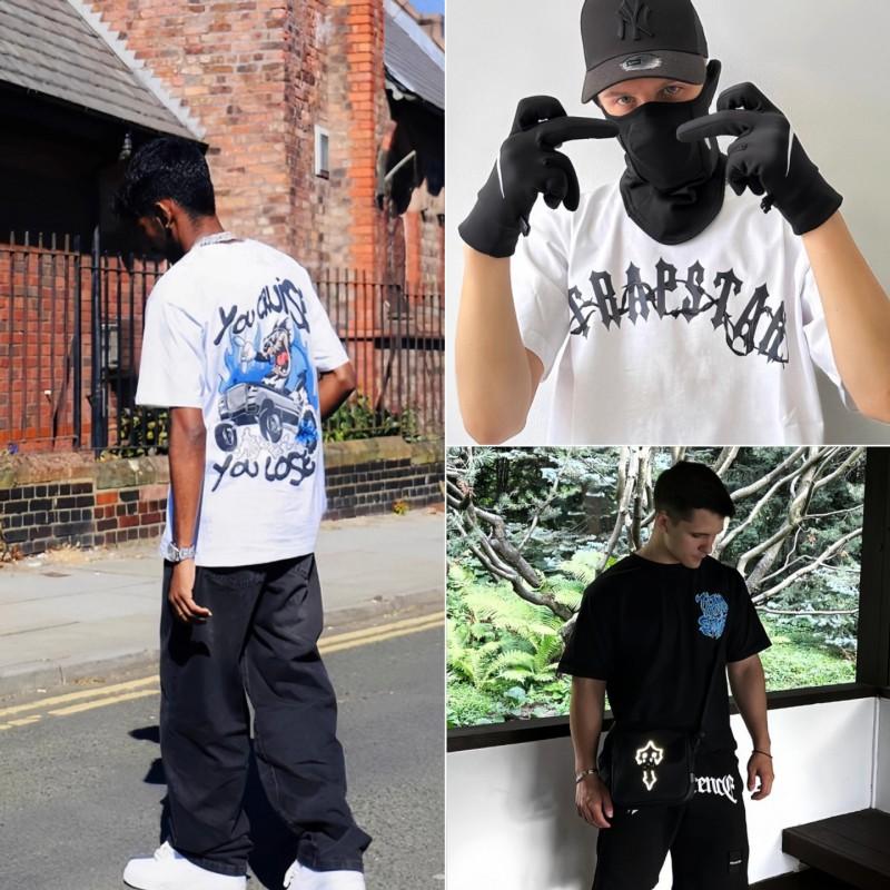 Premium Baumwolle Grafik T-Shirt Unisex Oversized Streetwear T-Shirt Lässiges Kurzarm