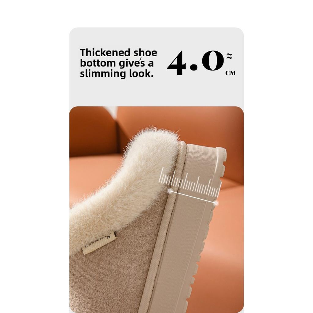 Cotton Slippers for Women, Winter Indoor Home, Thick Soled, Anti Slip, Outerwear Bag with Warm and Plush Cotton Slippers for Men