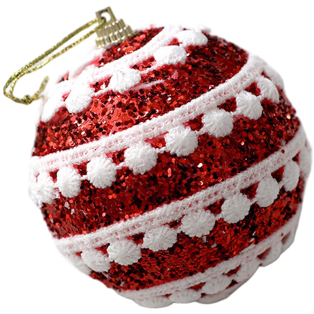 Red Foam Glitter Christmas Tree Ornaments 8cm with Lightweight Hanging Balls and Modern Design for Seasonal Decoration