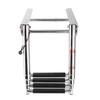 4‑Step Deck Ladder Folding Telescopic Boat Stair Pedal 304 Stainless Steel W Retaining Rope