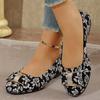 New Large-Size Round Toe Shallow Flat Embroidered Comfortable Casual Shoes