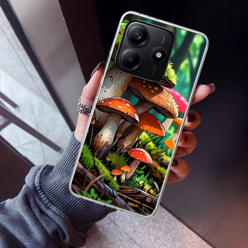 

Colorful Mushroom Phone Case For Xiaomi Redmi Note 10 11 12 13 14 15 Pro Plus 11S 12S 14S 11T 11E 10S Soft TPU Back Cover Redmi Redmi Note 14 5G