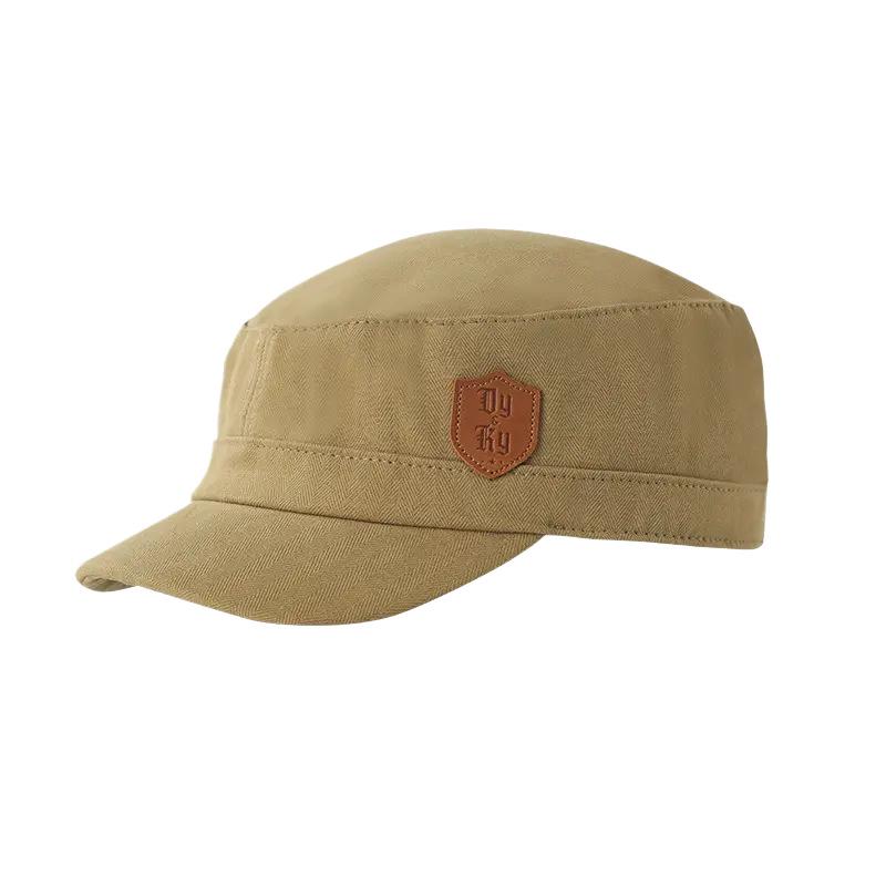 Korean Style Unisex Flat Top Sun Hat - Spring/Summer Casual Outdoor Military Cap