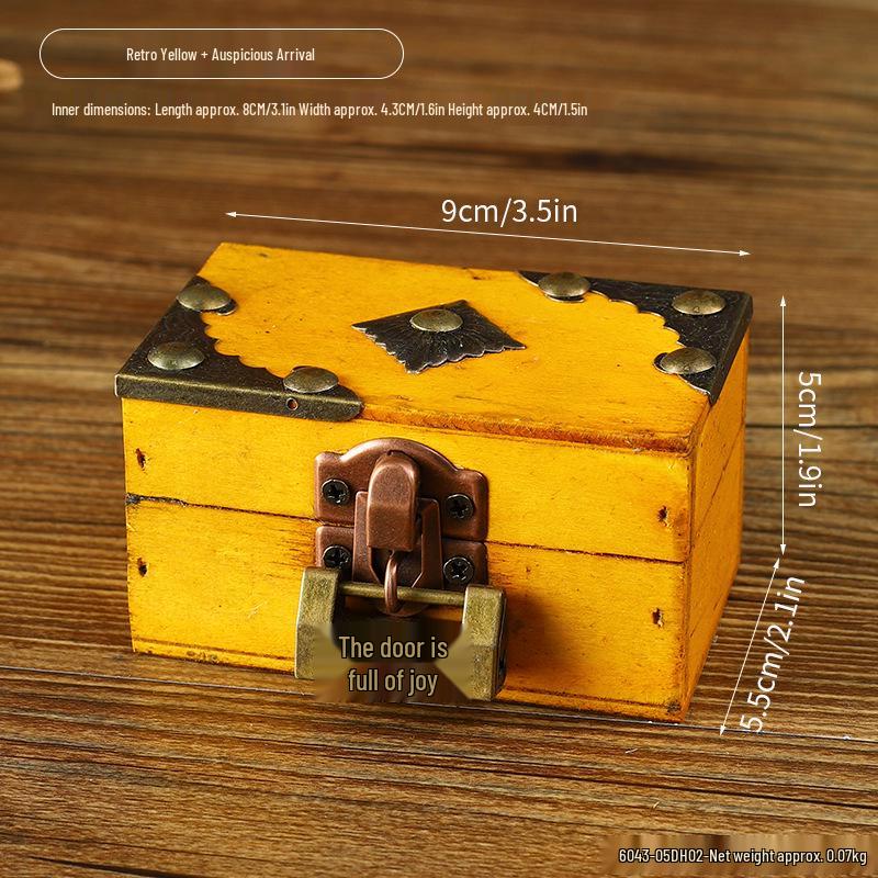 Retro Multi-Color Wooden Jewelry Box: Home Ornament & Escape Room Prop