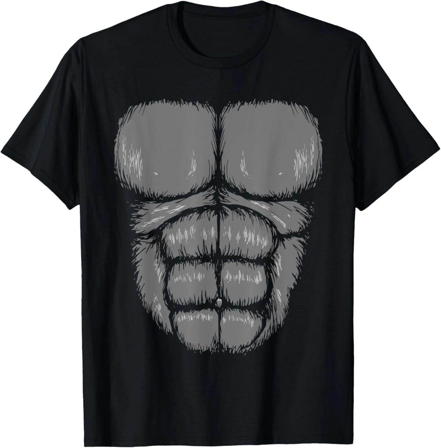 

Halloween Funny Gorilla Monkey Belly Chest Costume T-Shirt S