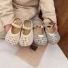 Youth Style Shoes Girls Sandals With Mesh Weave Design Closed Toe Soft Rubber Sole Princess Style Slip-On Shoes Kids