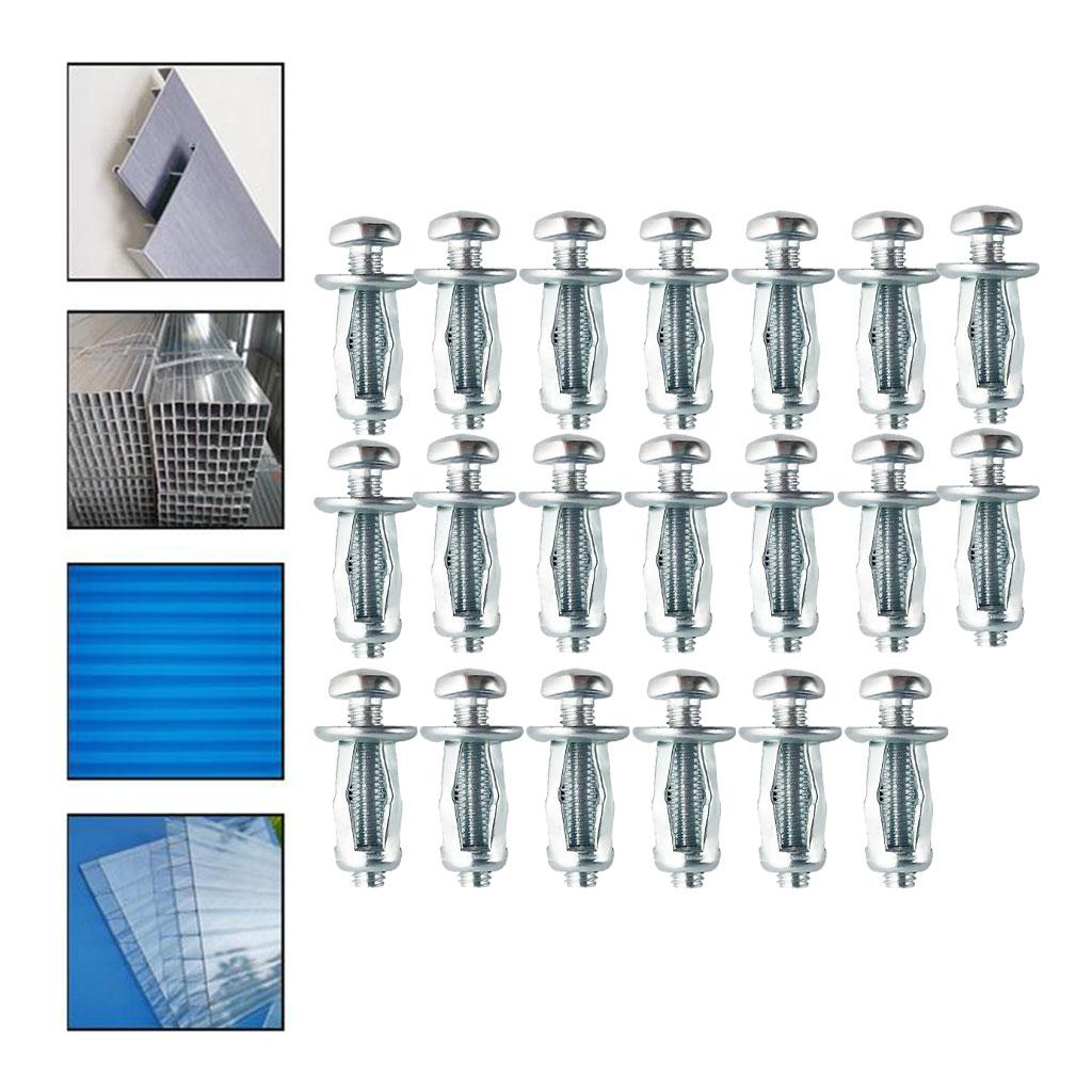 20pcs Jack Nuts Studs Tool Long Short Thin Drywall Nut Hollow Car M5 M6 Fasteners Screw Petal Nut Expansion Sheet