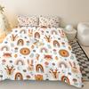 Rainbow Animals Bedding Set,Rainbow Unicorn Girl Duvet Cover Polyester Comforter Cover Twin Queen King Single Size Fashion Gifts